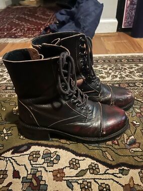 Red Urban Outfitters Combat Boots - 9